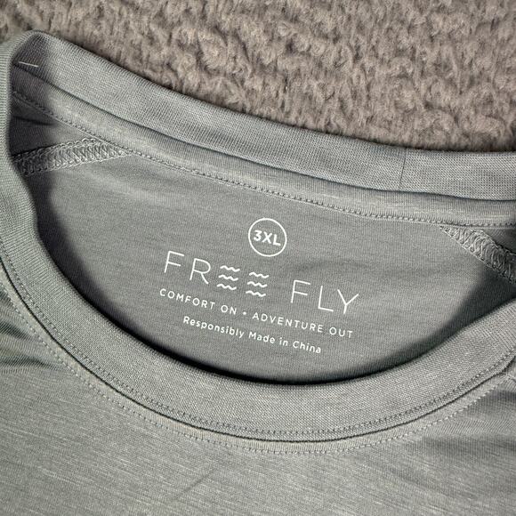 Free Fly Shirt Mens 3XL Gray Crew Neck Long Sleeve Bamboo Fishing Knit Outdoor - Picture 4 of 9